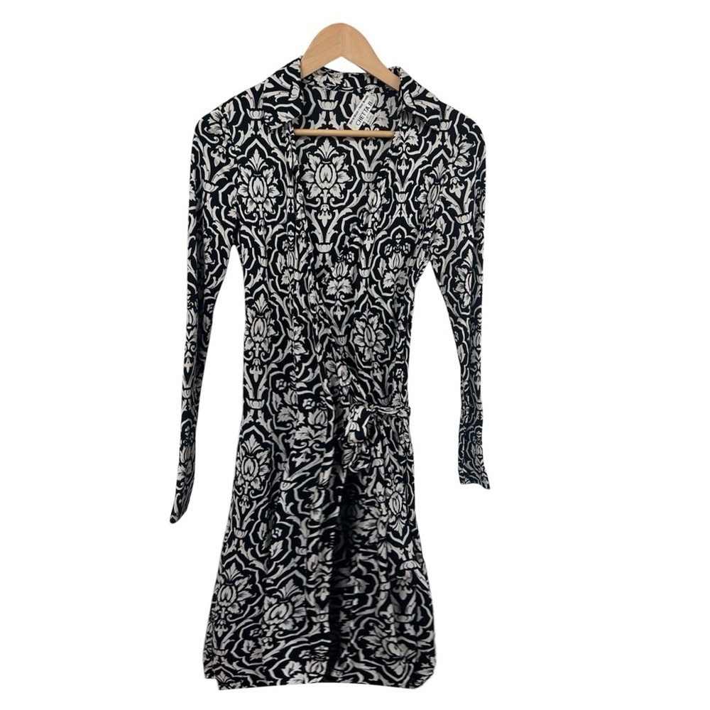 CHETTA B 100% silk Sherrie Bloom Peter Noviello Abstract
Dress Black/White 2